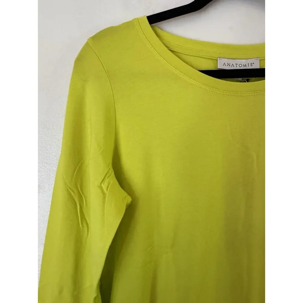 NWT Anatomie Juliana Citrus Yellow Long Sleeve Pima Cotton T-shirt Small - Picture 4 of 8